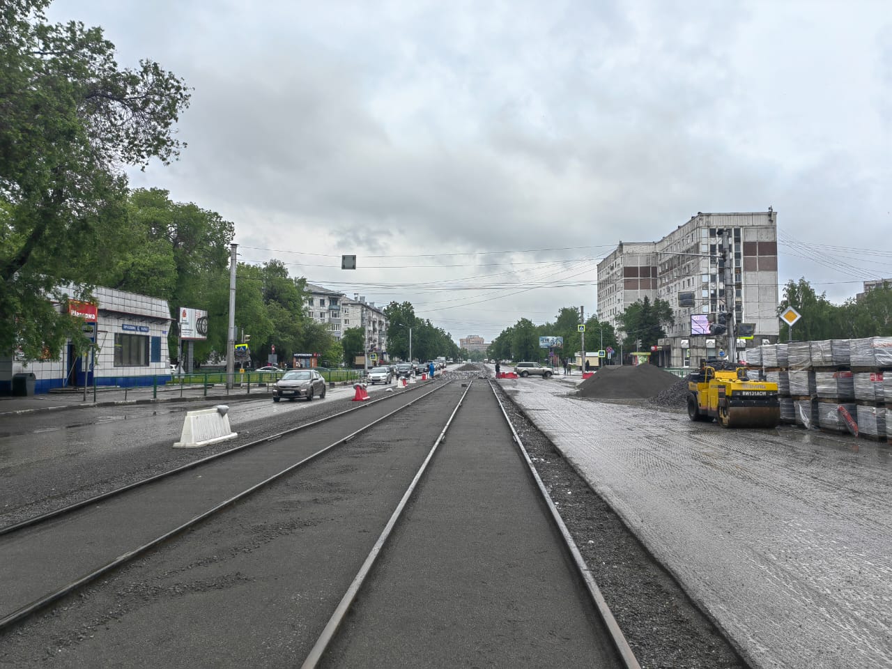 В Новокузнецке изменится движение на перекрёстке Октябрьский — Циолковского  из-за ремонта трамвайных путей