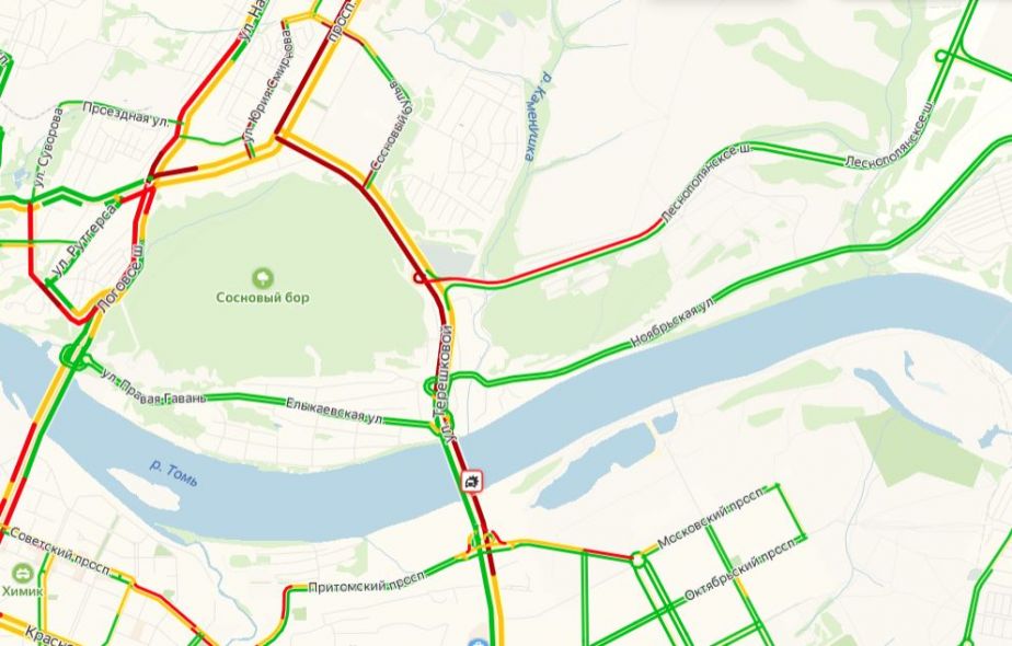 Пробки в кемерово сейчас карта